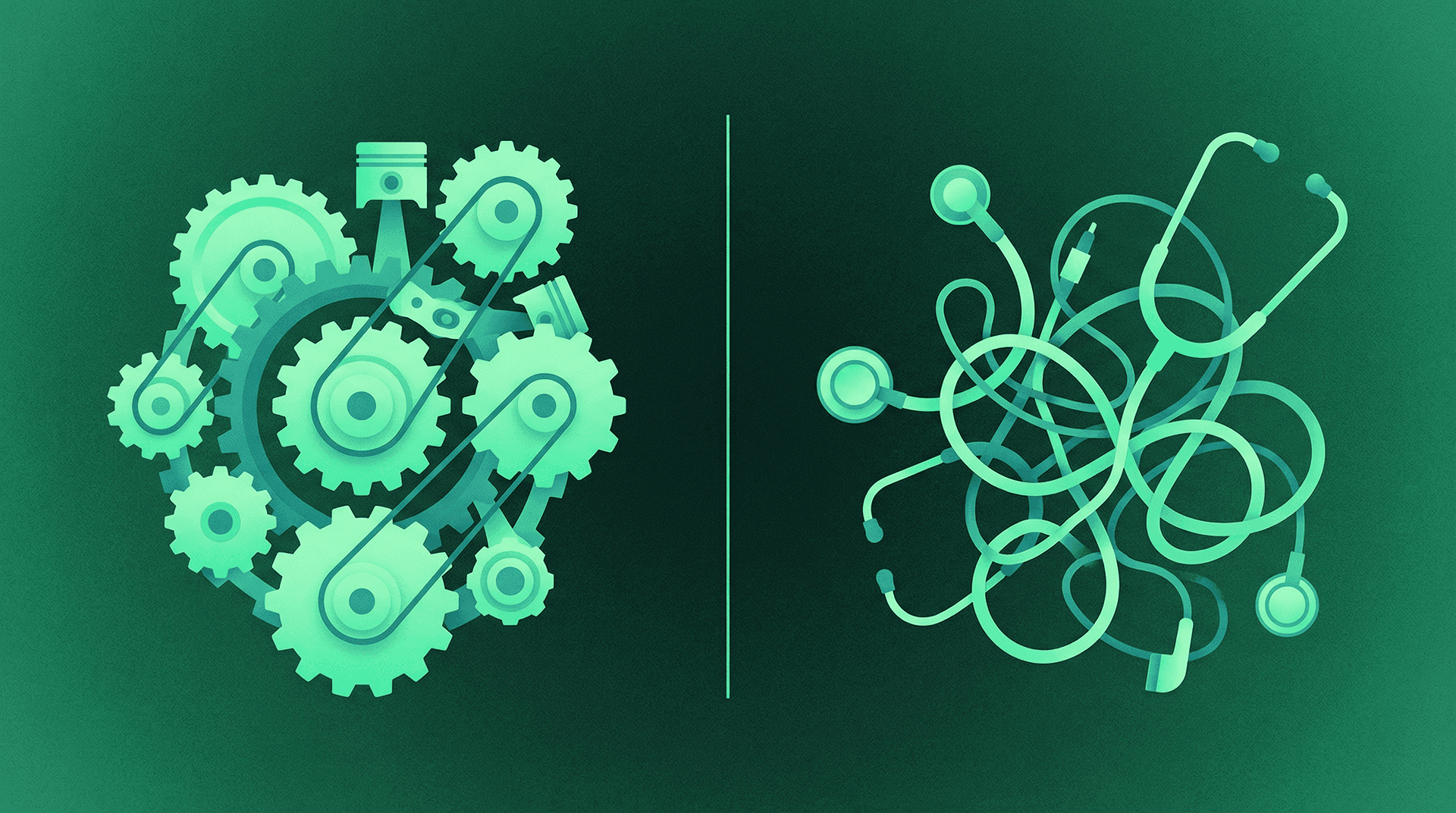 Operational AI versus clinical AI in healthcare showing workflow automation success compared to diagnostic challenges