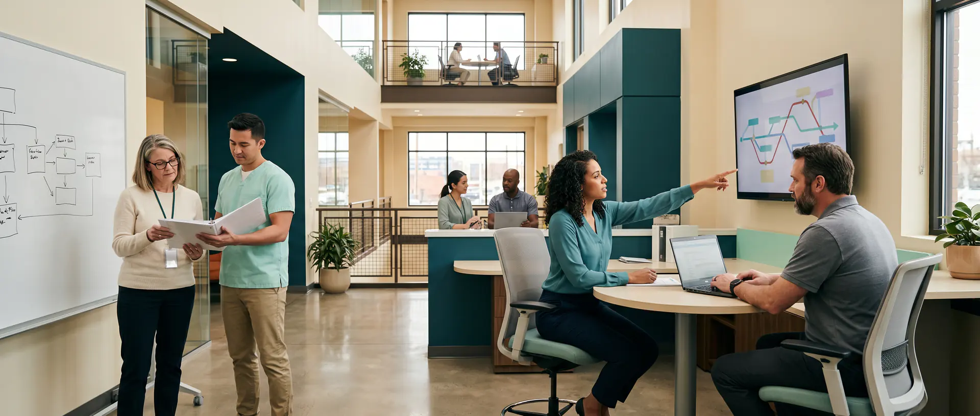 Multi-site healthcare teams coordinating referral operations across a connected practice