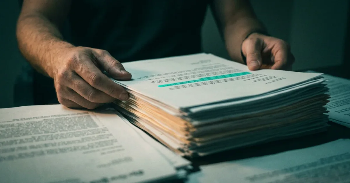 The Real Cost of a Denied Prior Authorization Reviewer examining a thick prior authorization file with key documentation highlighted