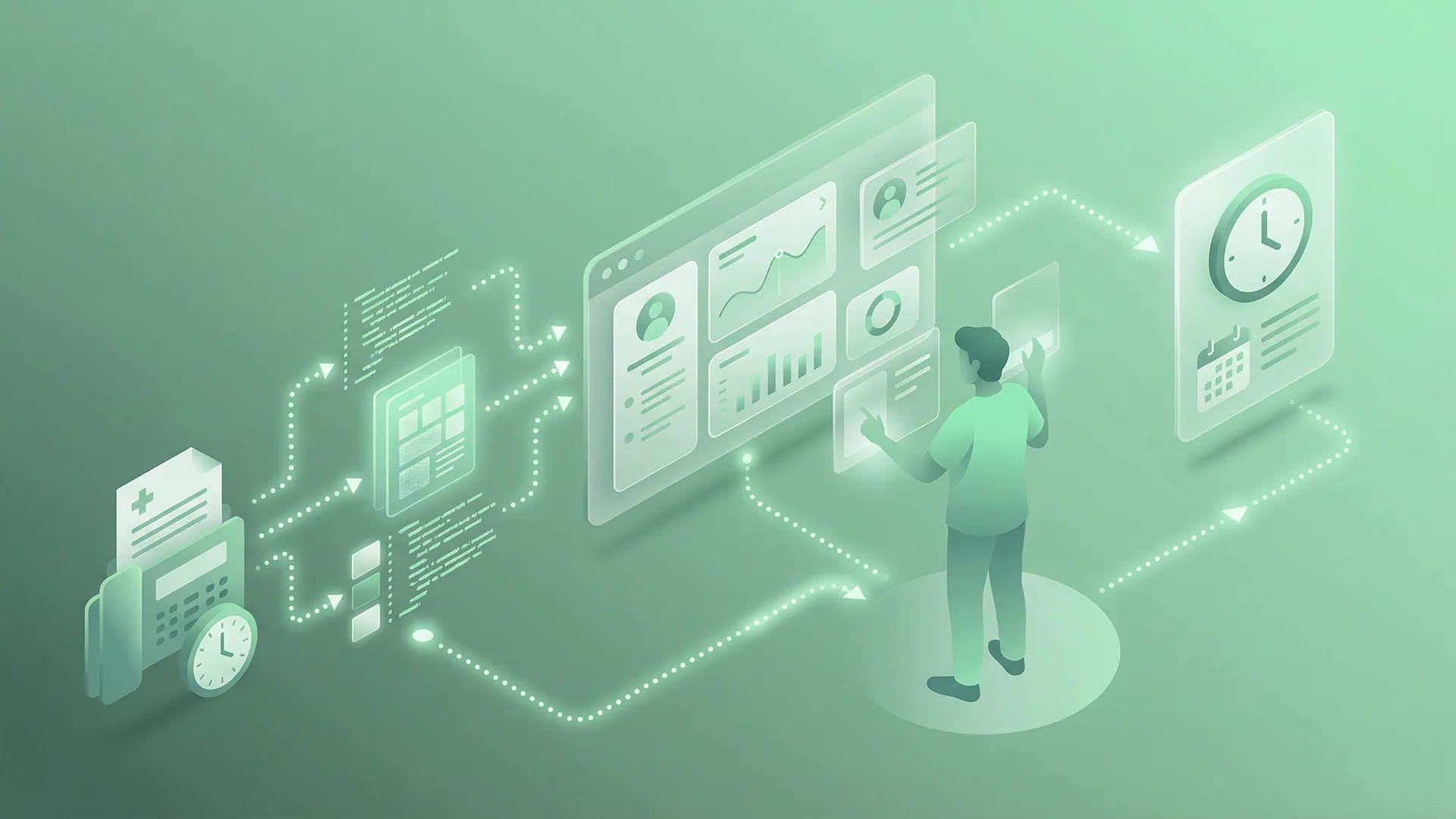 Healthcare Fax Automation with AI: From Fax to Scheduled Appointment in Minutes AI-powered healthcare fax automation converting incoming referral faxes to scheduled appointments