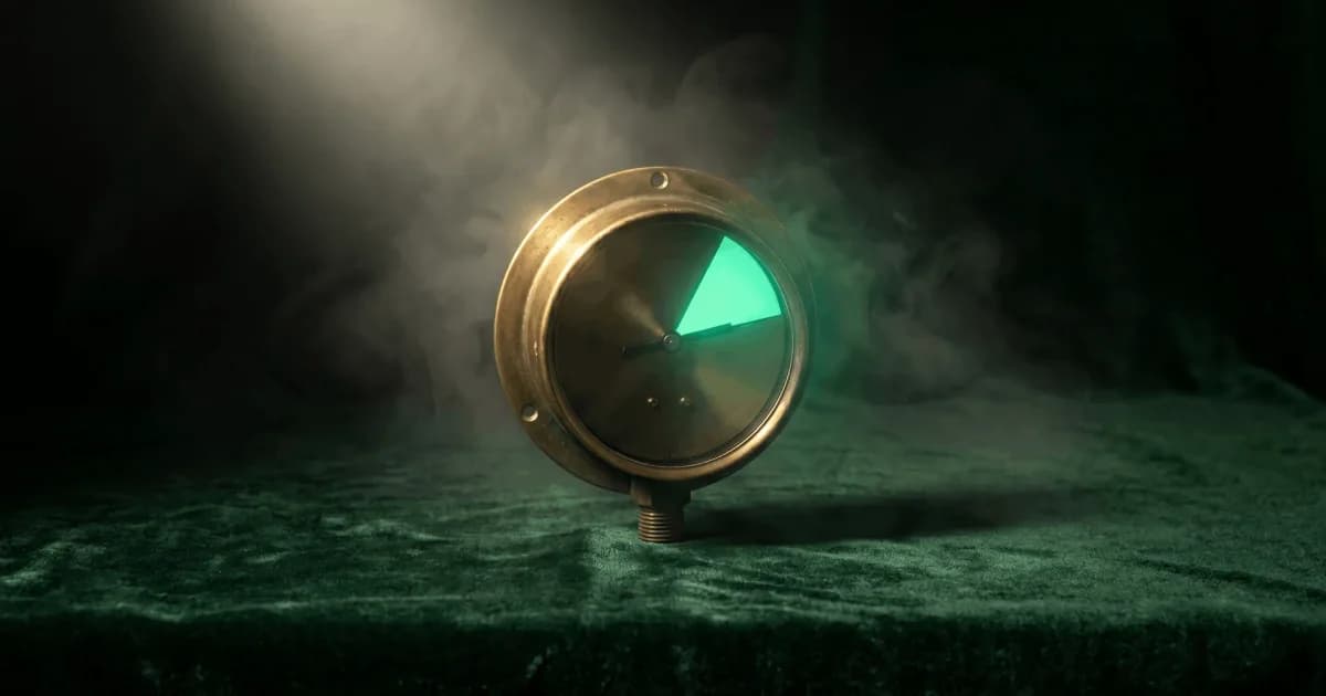 HEDIS Measure Improvement for Community Health Centers Brass pressure gauge with a glowing green dial, representing HEDIS performance tracking
