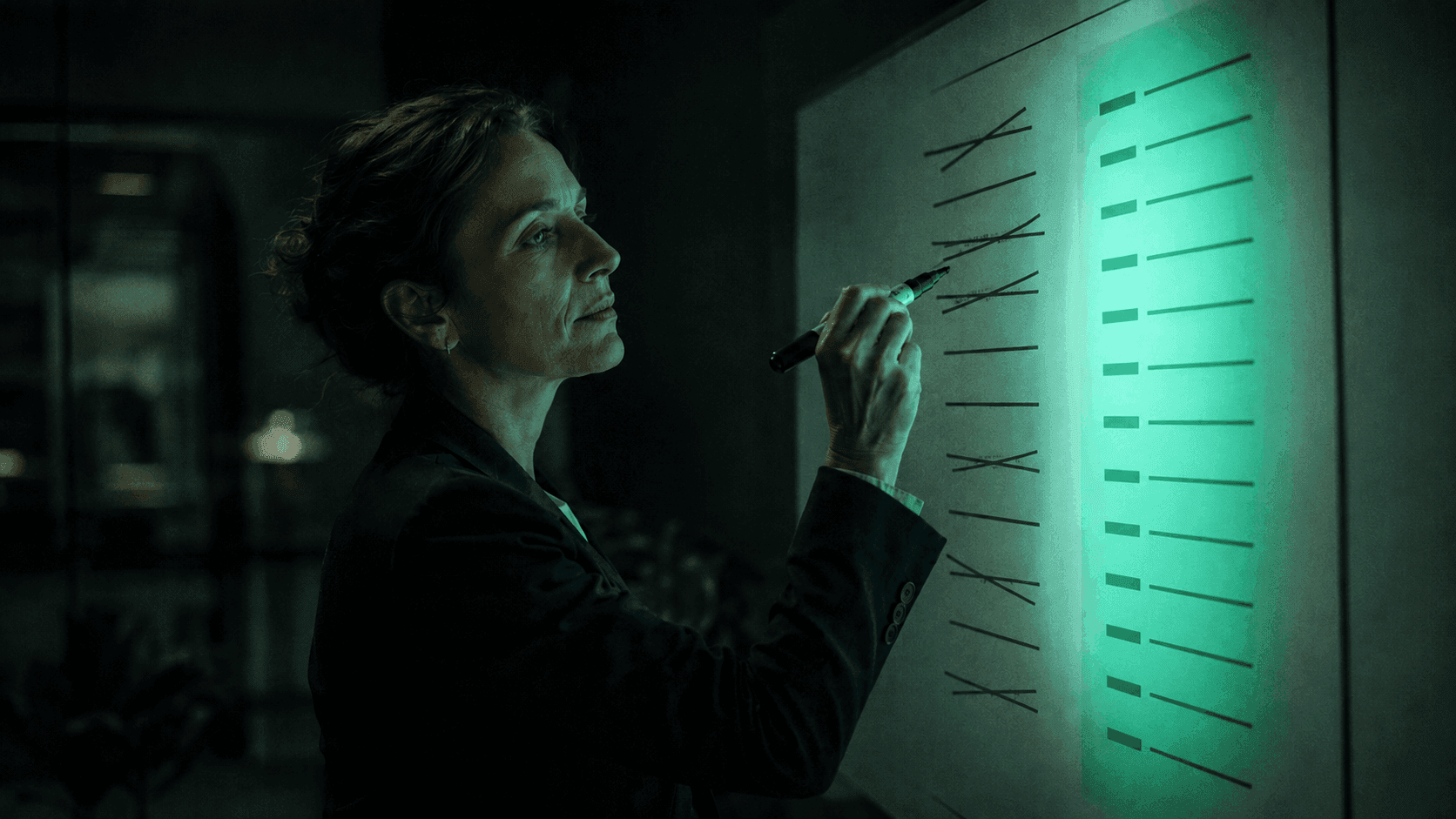 Hiring a referral coordinator in 2026: how the job description changed Hiring manager evaluating candidate criteria against a glowing analysis chart, marking which requirements still matter
