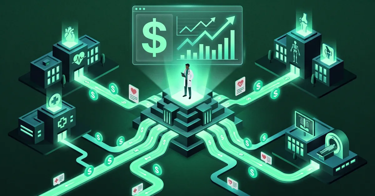Physician Referral Management: Strategies to Retain Revenue Physician connected to specialist facilities through a referral network and revenue dashboard