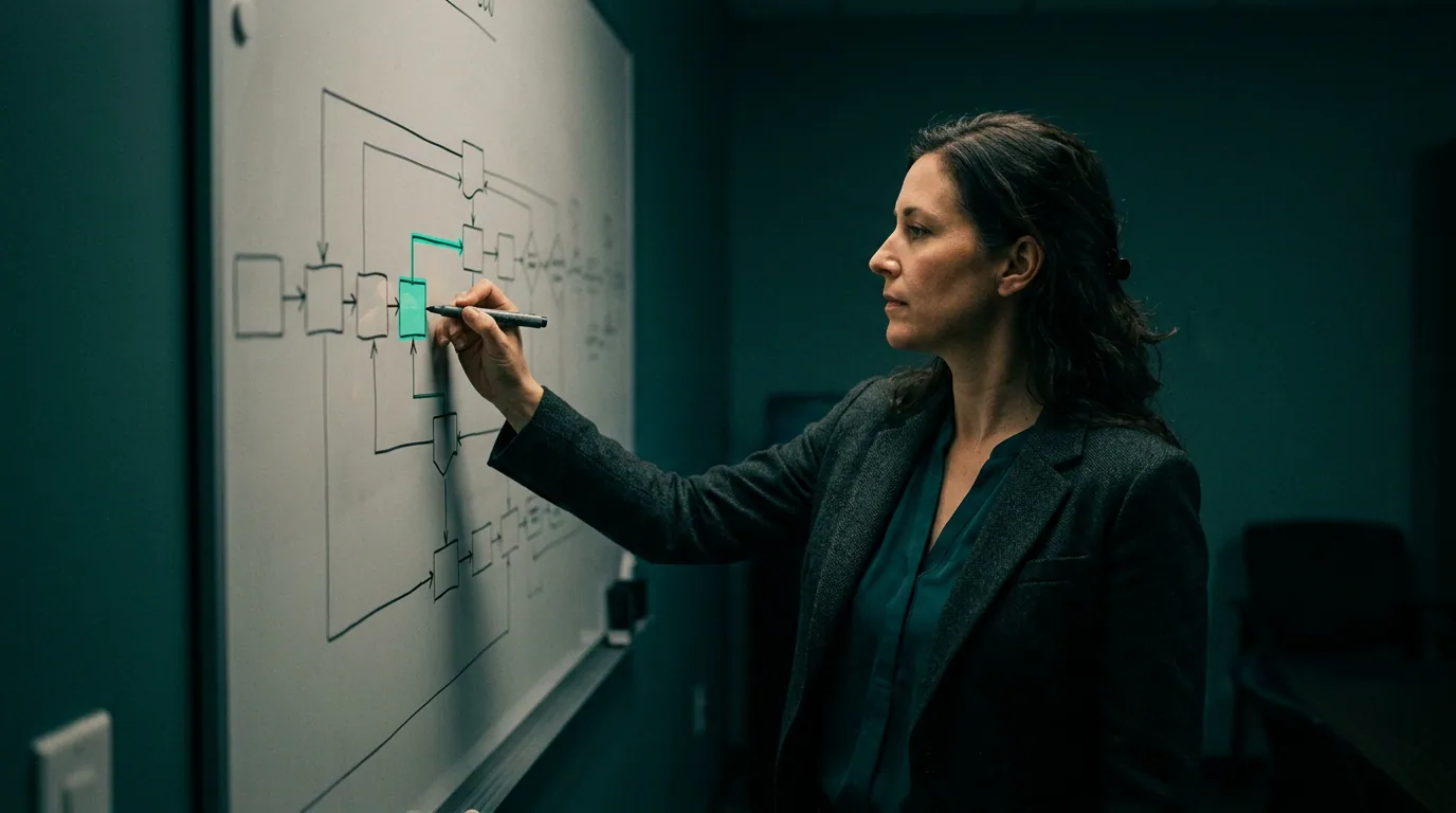 How to Reduce No-Shows at Your Specialty Practice Practice leader mapping a workflow to reduce specialty clinic no-shows