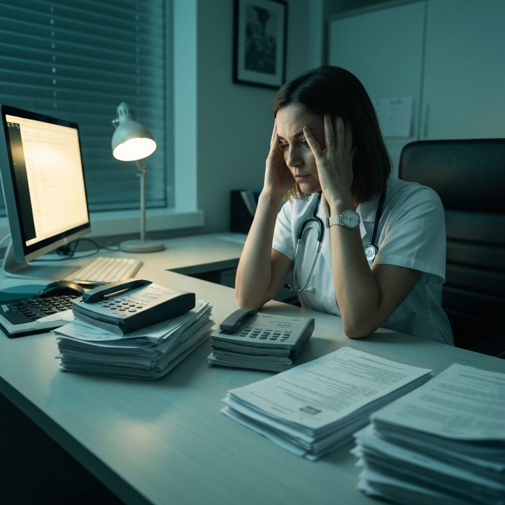 Healthcare coordinator overwhelmed with paperwork